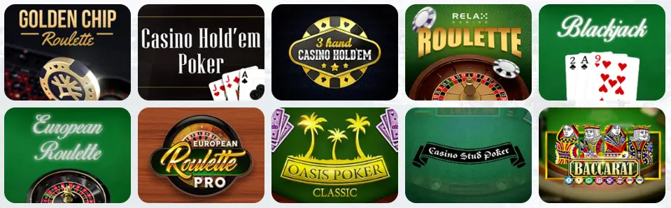 Jeux de table au GRAND MONDIAL CASINO